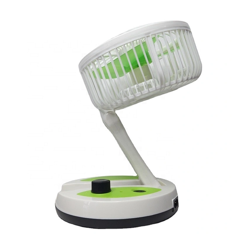 Best portable multifunctional rechargeable fan dc motor table foldaway emergency electric desktop fan with 8 hour working lamp