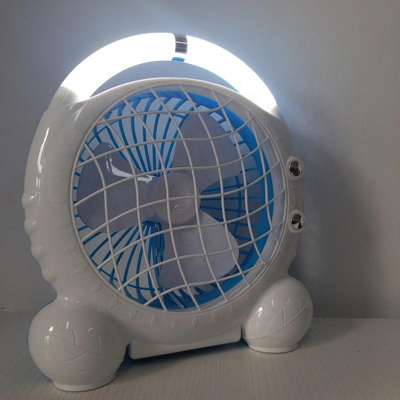 2022 cheap price 6 inch rechargeable portable office desktop small cooling desk fan with 18SMD night light