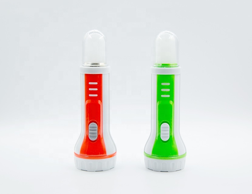 Plastic micro LED camping emergency torch light AA dry battery operated multifunctional flashlight