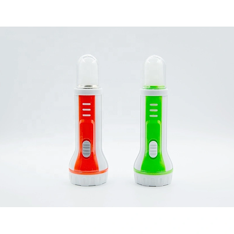 Plastic micro LED camping emergency torch light AA dry battery operated multifunctional flashlight