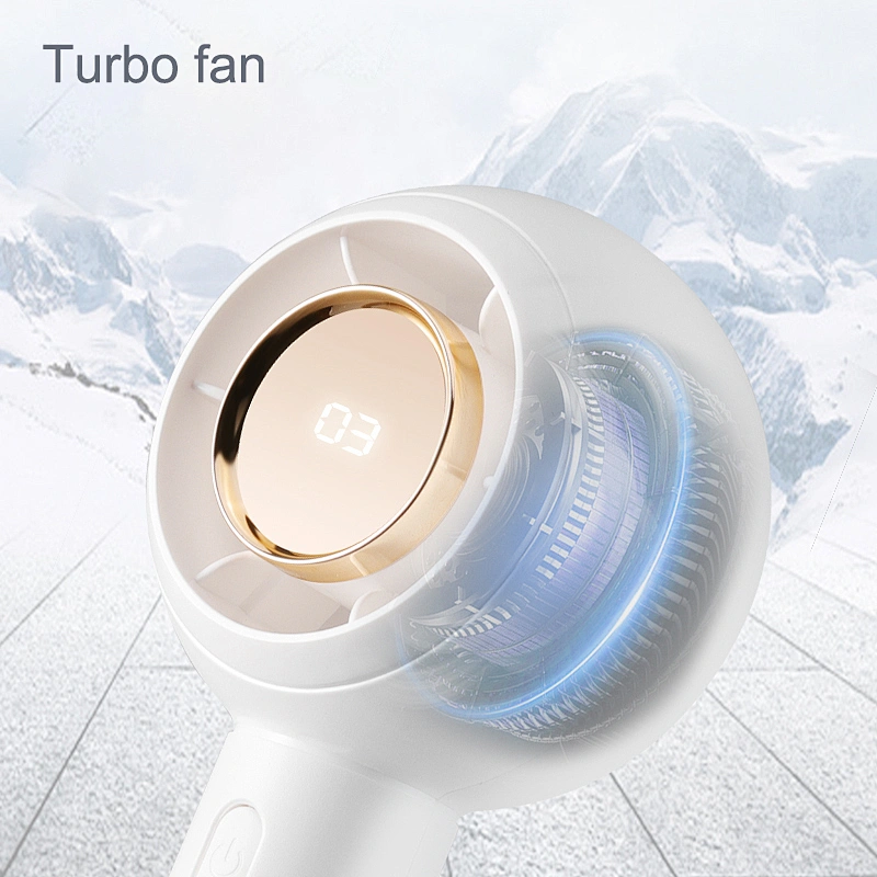 1500mAh USB Battery Operated Small Rechargeable Personal Pocket Mini Portable Handheld Turbo Fan with 3 Speeds and Displays