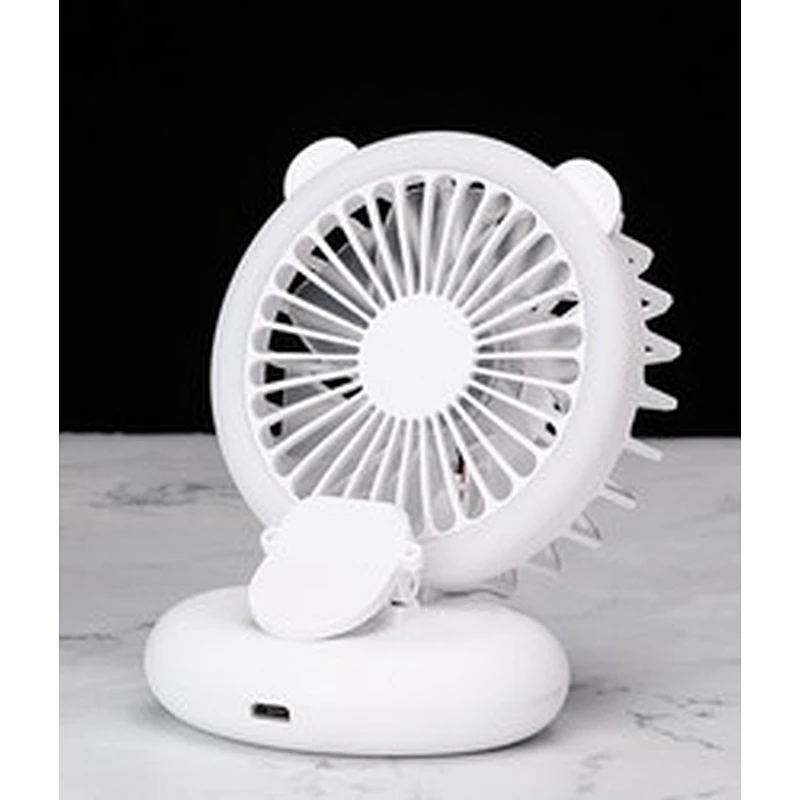 New Mini Portable Fan Three Speed Adjust Fill Light Usb Rechargeable Cooling Neck Handheld Fan For Children And Ladies
