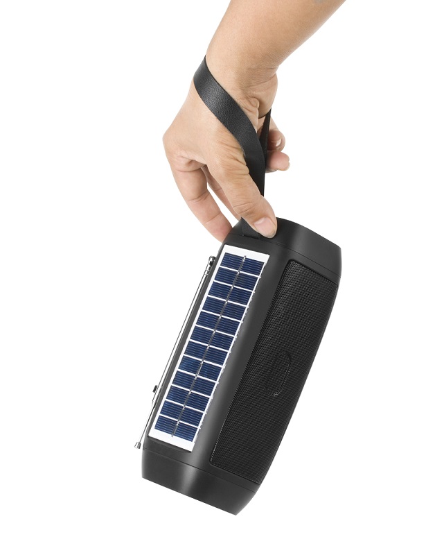 Solar mini multi-function bar wireless stereo player music MP3 speaker with 10W led lamp