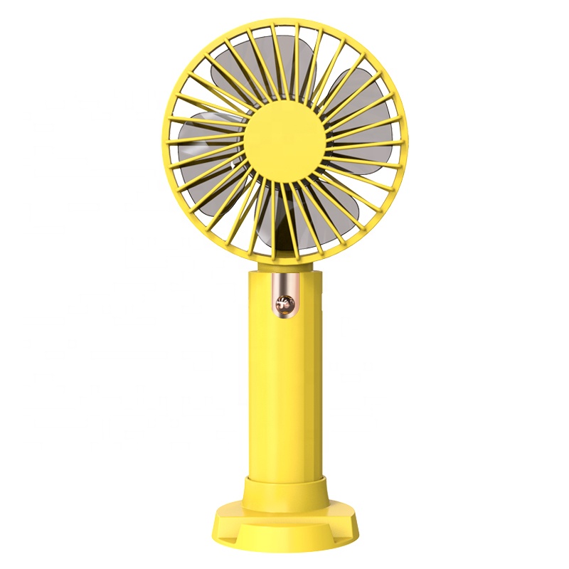 USB Rechargeable 3 Speed 1200mAh Mini Handheld Fan for Outdoor Travel Commute Office Women Men-Green