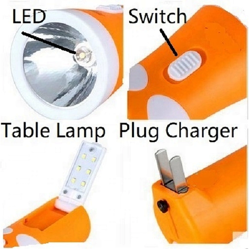 1W LED and 6PCS SMD 0.6W desk lamp ultra high power rechargeable Emergency Torch Batter nergy-saving super brightness flashlight