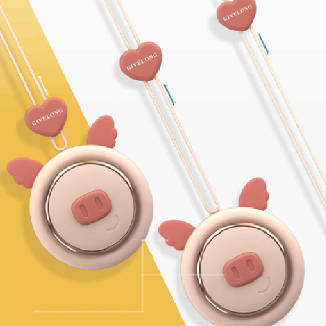 Mini Leafless Fan Cute Pet Hands Free Lanyard Portable Usb Charging Neck Fan Summer Travel Office Outdoor