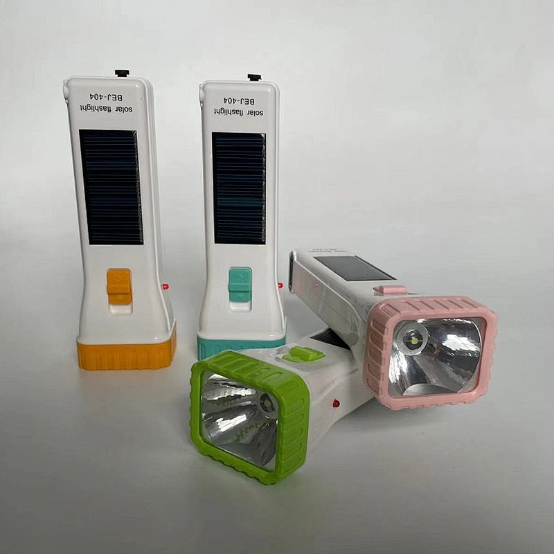 BEJ-404 Cheap Outdoor Portable Pocket Solar Rechargeable Emergency Plastic1W LED Flashlight