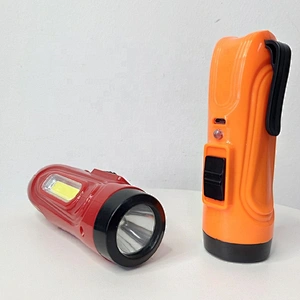 Portable plastic body rechargeable high power led mini flashlight with clip and side lamp