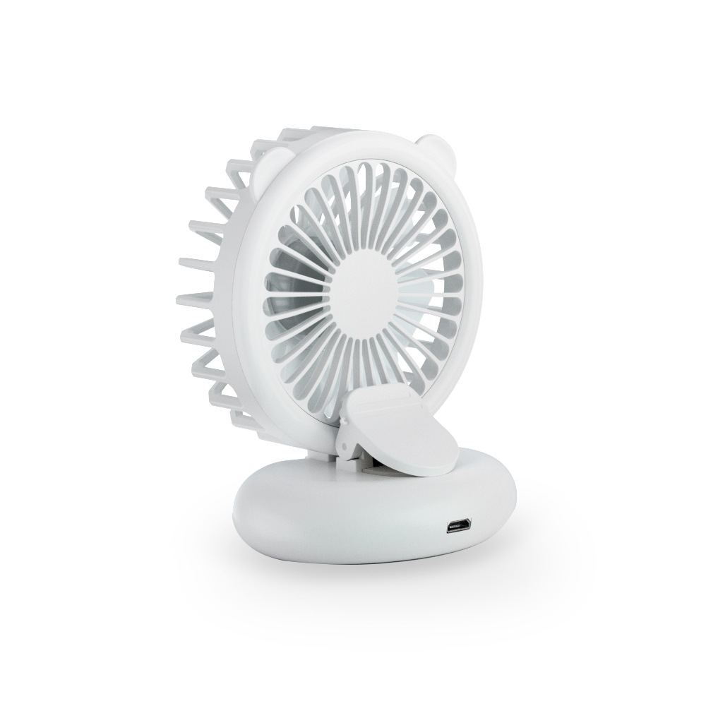 Mini Clip Fill Light Lamp Small Fan Portable Handheld Folding Lanyard Neck Student Dormitory Desktop Usb Charging Fan Gift