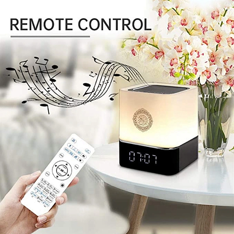 App control night light muslim quran digital player MP3 MP4 download touch lamp mini pillow kids quran speaker light leaves one