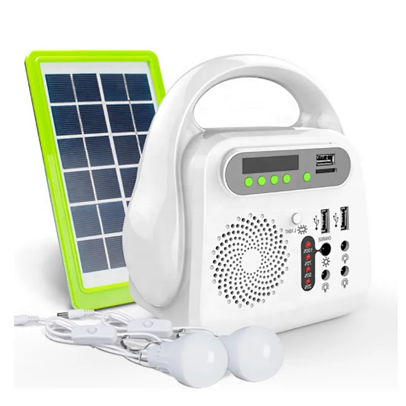 Multi-function alternative energy generators home solar powered system with power bank radio mobile charge emergency lighting