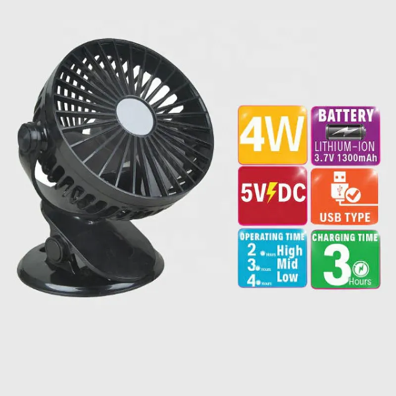 2022 small plastic DC motor 5 inch 3 blade usb charging portable clip bable fan
