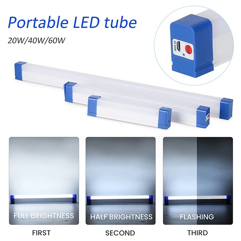 20W 30W 5V usb Charging Convenient Led Usb Tube Rechargeable Portable Emergency Lights Led Tube Light