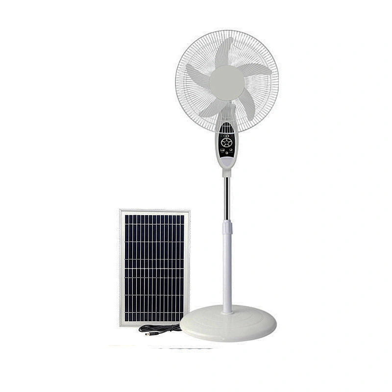 Rechargeable Solar Standing Fan With Solar Panel Stand Plastic Electric Solar Powered Fan