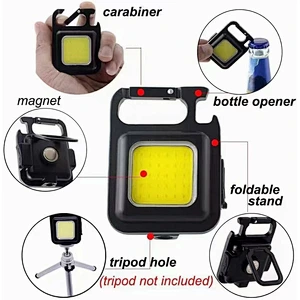 COB Small Flashlights Bright Rechargeable Keychain Mini Flashlight Multifunctional Portable Pocket Work Light