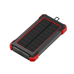Custom cheap high quality small portable solar energy sharing camping emergency keychain power bank 10000mah with dual usb port