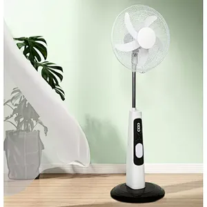 18 inch AC DC 12V Charging 5 Blade rechargeable solar stand fan with panel and battery