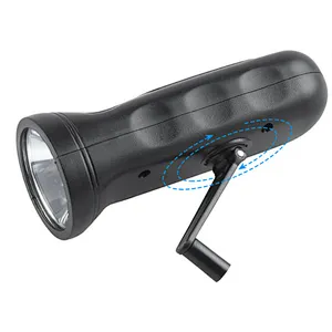 Outdoor tool solar hand crank flashlight rechargeable waterproof led emergency light