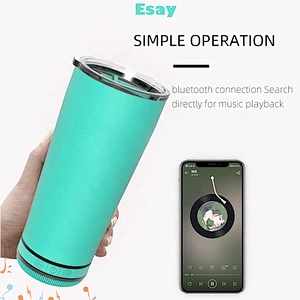 Wholesale wireless waterproof blank 2in1 stainless steel 17oz sublimation tumbler music speaker with cup for outdoor travel car