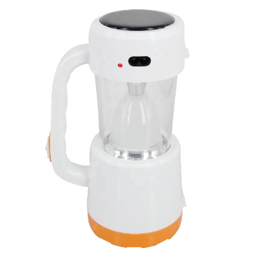 Rechargeable Handheld Emergency Lights with Built-in Solar Panel White Light
