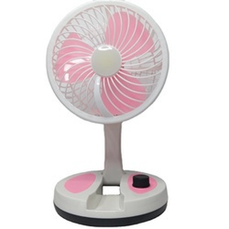 Best portable multifunctional rechargeable fan dc motor table foldaway emergency electric desktop fan with 8 hour working lamp
