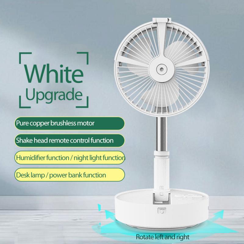 Rechargeable And Manual Foldable Oscillating Head Timer Circulation Humidifier Table Fan With Remote control