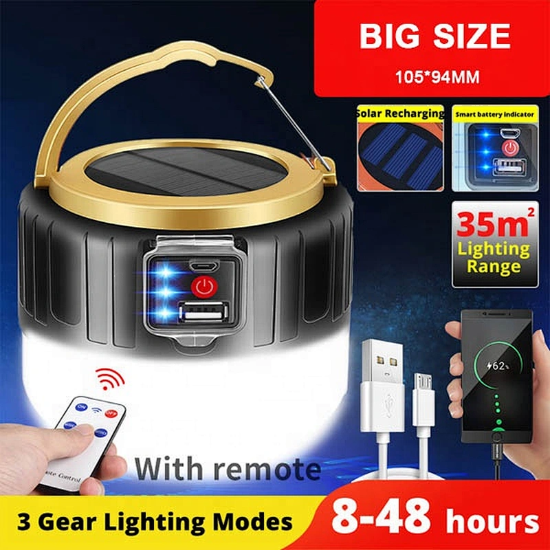 light camping Solar LED Camping Light USB Rechargeable Bulb Outdoor Tent Lamp BBQ Hiking Portable Solar Emergency Camping Lights
