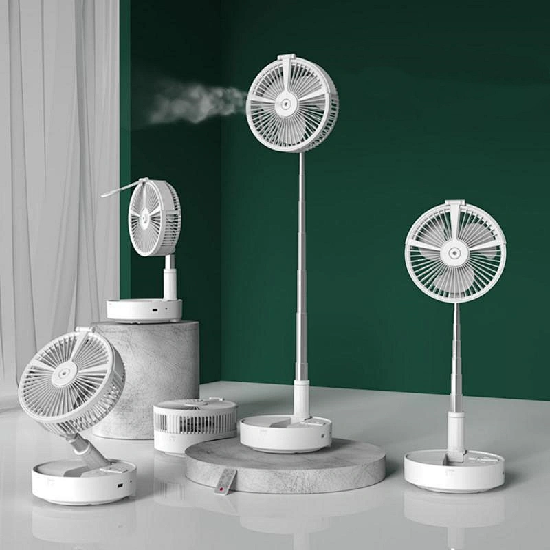 Multi-Function 7200mAh Folding Night illumination air Cooling spray Humidifier fan with mobile phone support