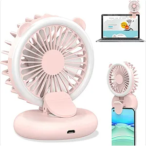 Mini Handheld Personal Fan Battery Rechargeable Desktop Table Handy Fan with LED Summer Outdoor Portable Air Cooling Fan