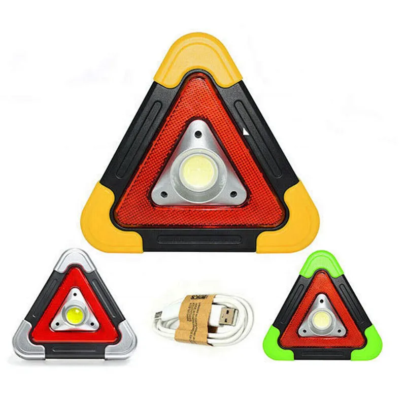 10W Red LED Triangle Warning Stop Sign Multifunction Car Breakdown Solar Emergency Triangle Safety Signal Light