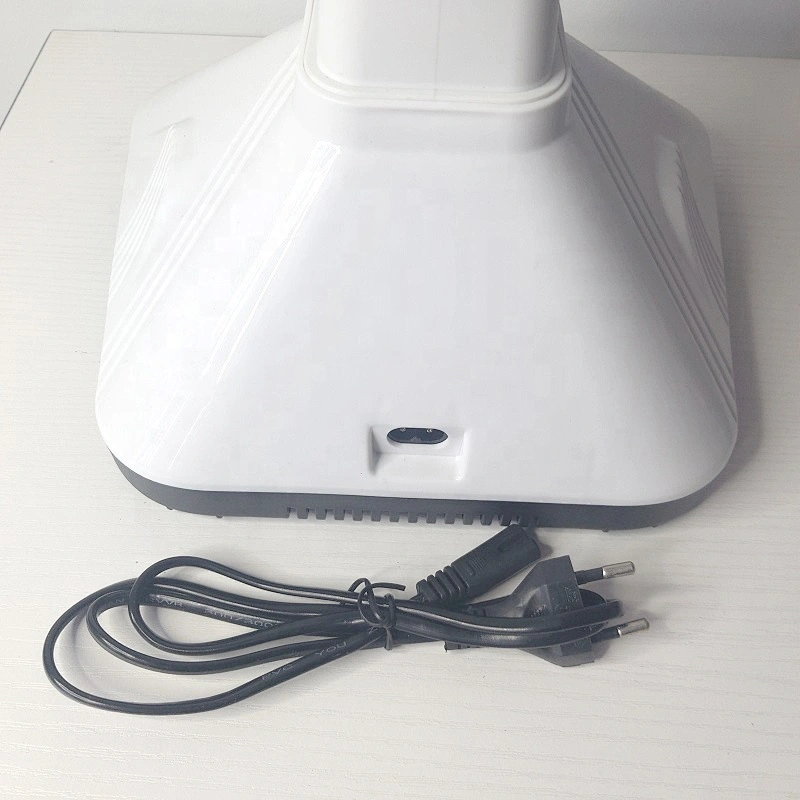 Rechargeable electric 16 inch emergency ac dc table fan with led lamp