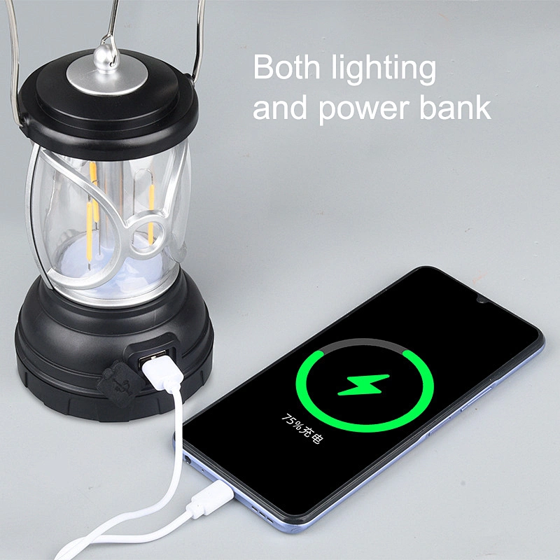 Rechargeable Waterproof Hanging Plastic Camping Lights Dimming Tent Lamp High Power Light LED Lantern for Outdoor activites