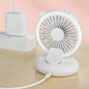 Mini Clip Fill Light Lamp Small Fan Portable Handheld Folding Lanyard Neck Student Dormitory Desktop Usb Charging Fan Gift