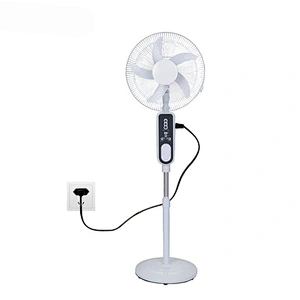 10 Hours Running AC DC 12V Solar Stand Fan, Rechargeable Stand Fan With Phone Charger