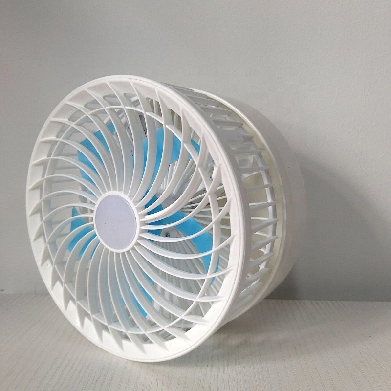 Wholesale Electric Portable Mini Fan Silent USB Charging Home Office Use Desktop Rechargeable  Foldable  Fan With Table Lamp