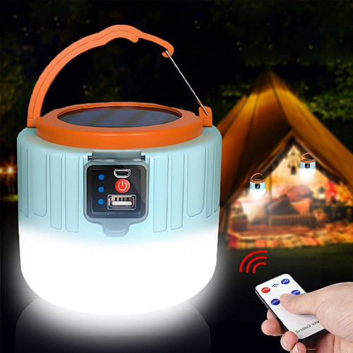 Solar LED Camping Light USB Rechargeable Bulb For Outdoor Tent Lamp Portable Lanterns Emergency Lights For BBQ Hiking