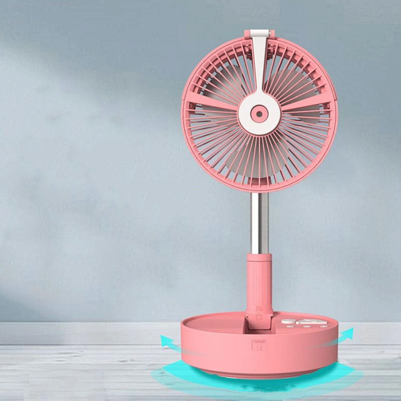 Rechargeable And Manual Foldable Oscillating Head Timer Circulation Humidifier Table Fan With Remote control