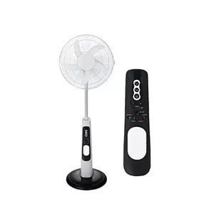 16 Inch 12V DC Solar Fan Solar Powered AC DC Rechargeable Fan Price Cheap Stand Solar Fan with Panel and LED Light