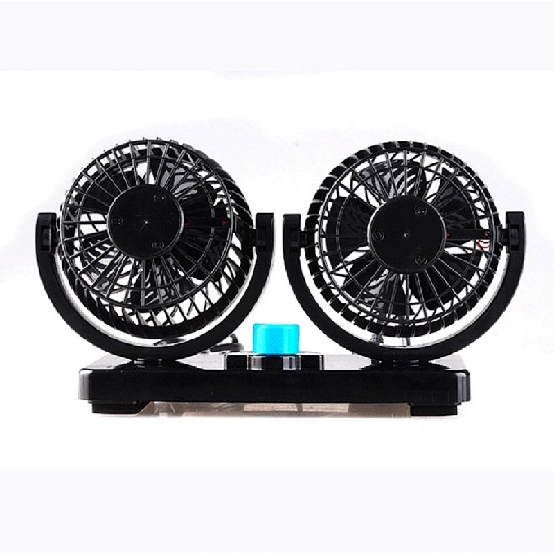 Car Cooling Fans 12V 24V Dual Head Cigarette Lighter 3 Speeds Car Fan 360 Degree Rotation for Truck Car SUV RV Boat Auto