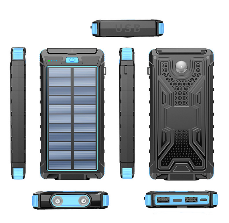 Wholesale cheap high quality  portable small phone outdoor camping solar panel smart power bank fast charger big 10000mah 10000