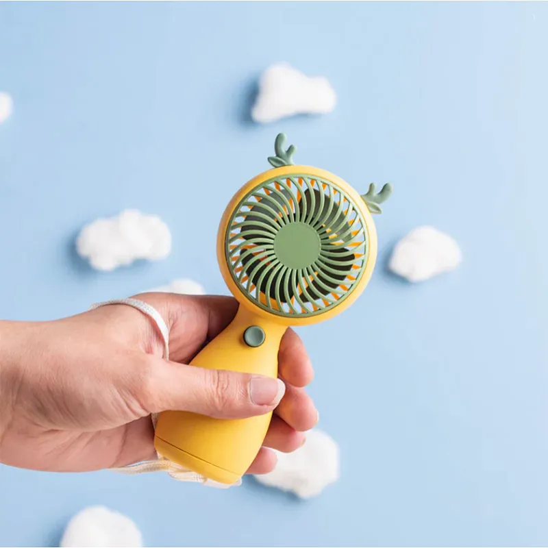 Handheld small Rope Mini Desktop Fan usb fan home portable rechargeable suitable for student dormitory Outdoors classrooms