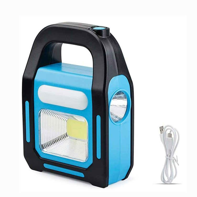3 en 1 linterna de camping LED COB recargable por USB solar cargador para dispositivo linterna de emergencia impermeable