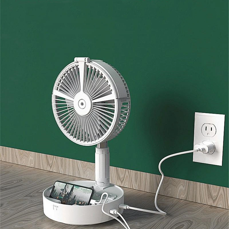 Rechargeable And Manual Foldable Oscillating Head Timer Circulation Humidifier Table Fan With Remote control
