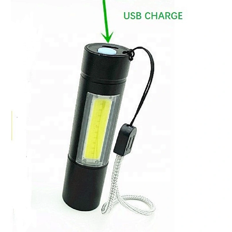 Cheap portable waterproof 3in1 mini pocket aluminum alloy pen led tactical flashlight hlm with USB charging XPE COB torch light