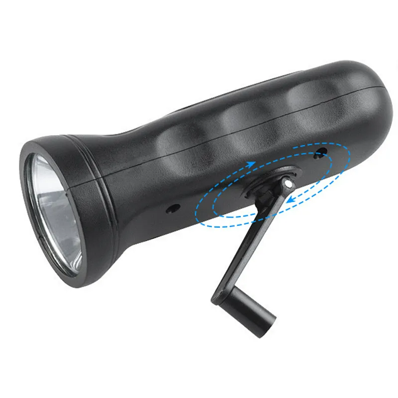 Outdoor tool solar hand crank flashlight rechargeable waterproof led emergency light