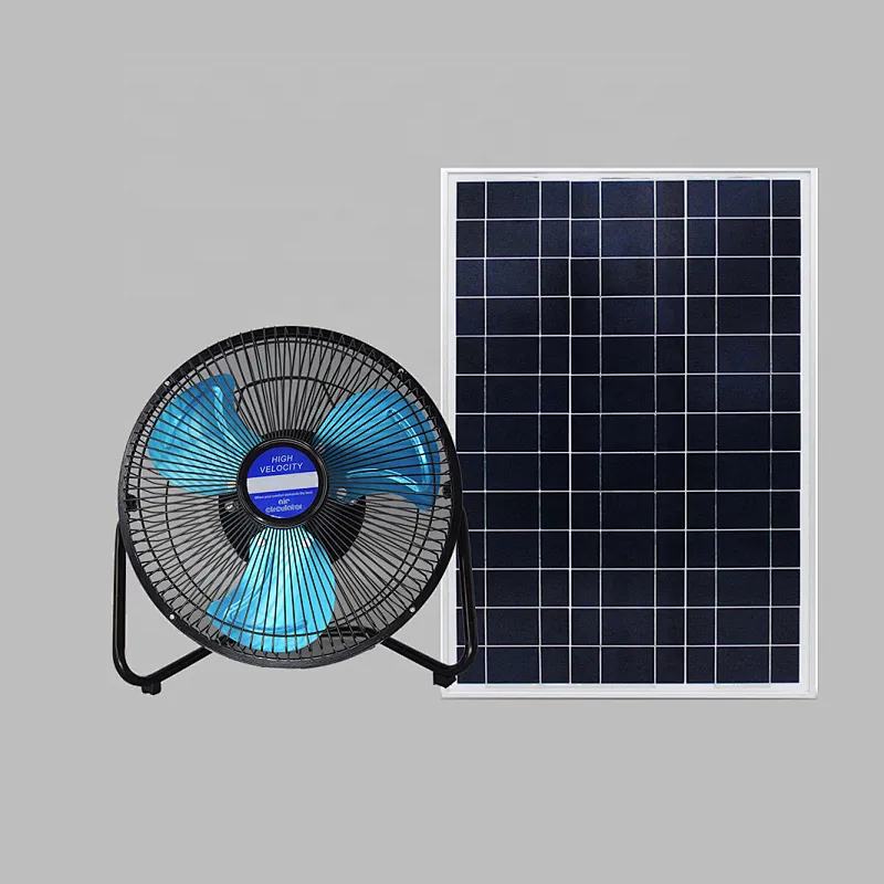 12 inch DC AC solar power outdoor camping portable adjustable wide angle rechargeable powered fan for Household Camping Fish