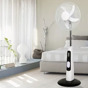 16 Inch 12V DC Solar Fan Solar Powered AC DC Rechargeable Fan Price Cheap Stand Solar Fan with Panel and LED Light