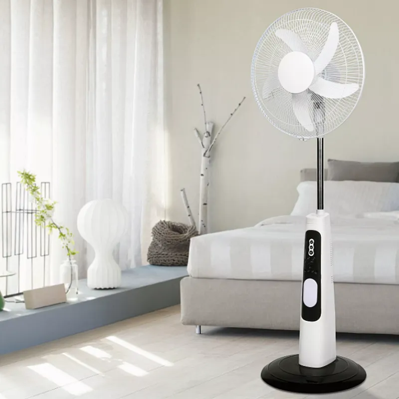 16 Inch 12V DC Solar Fan Solar Powered AC DC Rechargeable Fan Price Cheap Stand Solar Fan with Panel and LED Light