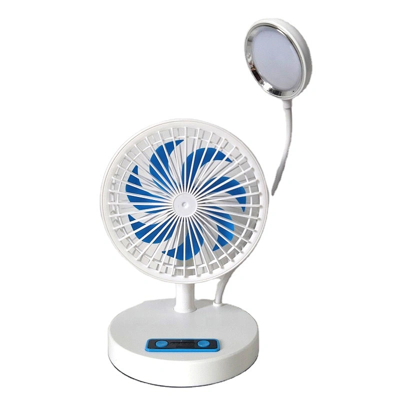 2022 1200mAh lithium battery usb charging 7 inch small adjustable pc standing table fan with desk led light