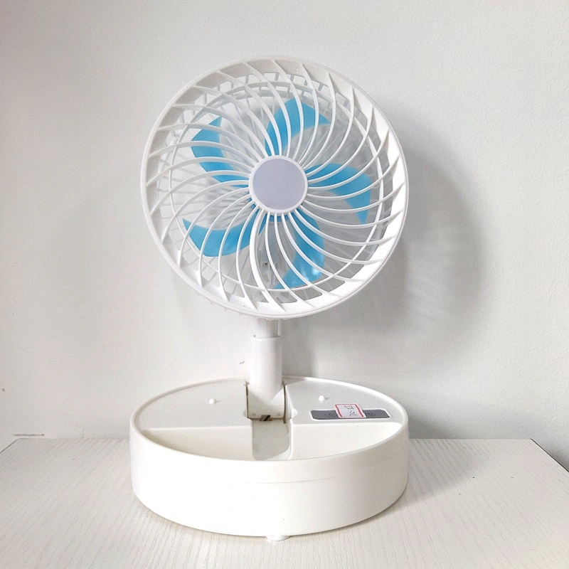 Wholesale Electric Portable Mini Fan Silent USB Charging Home Office Use Desktop Rechargeable  Foldable  Fan With Table Lamp